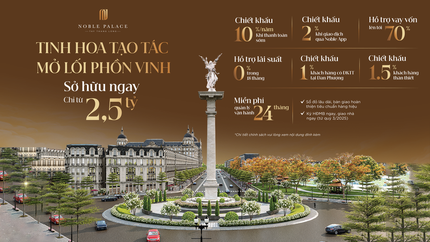 Noble Palace Tay Thang Long công bố chính sách “Mừng Tết Độc Lập” – Quà tặng 280 triệu đồng cho mỗi giao dịch thành công- Ảnh 2.